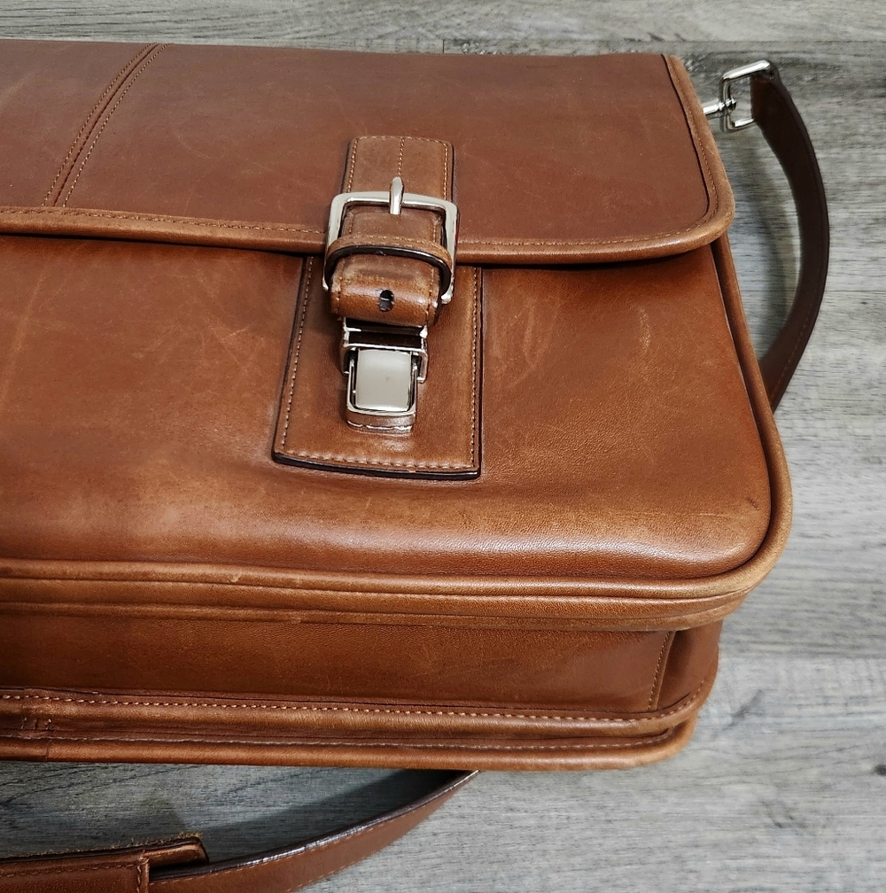 Vintage Coach Classic Brown Leather Briefcase/Carryon Bag - Picture 9 of 16
